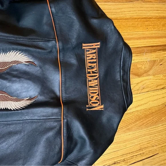 Harley-Davidson Black Jacket with Orange Details xl - Picture 7 of 10